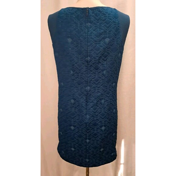 J.Crew Jacquard Sleeveless Zip-Pocket Shift Mini Dress Peacock Blue B9431 Size S - Picture 5 of 11